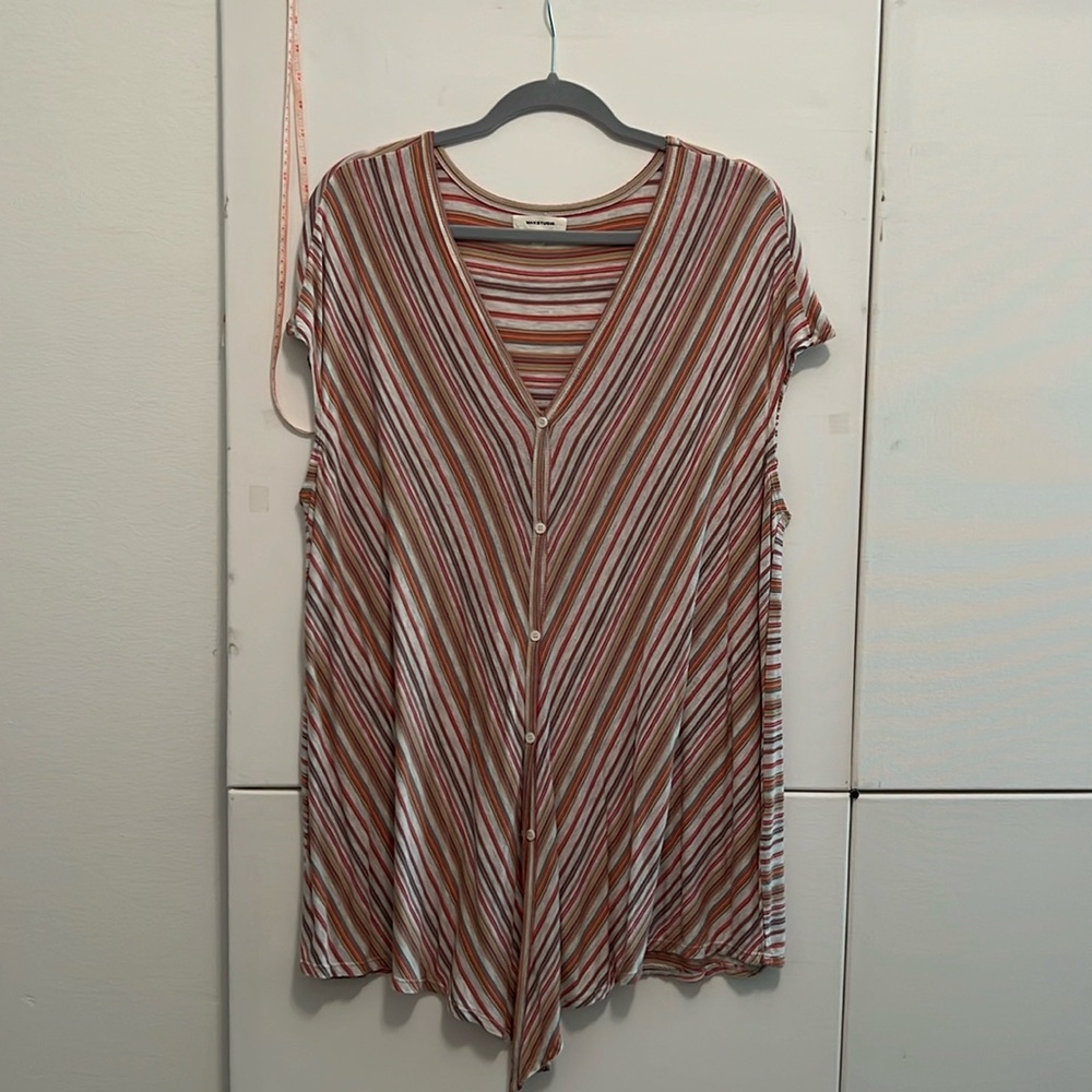 21. Max Studio Tunic with functioning buttons and knot tie